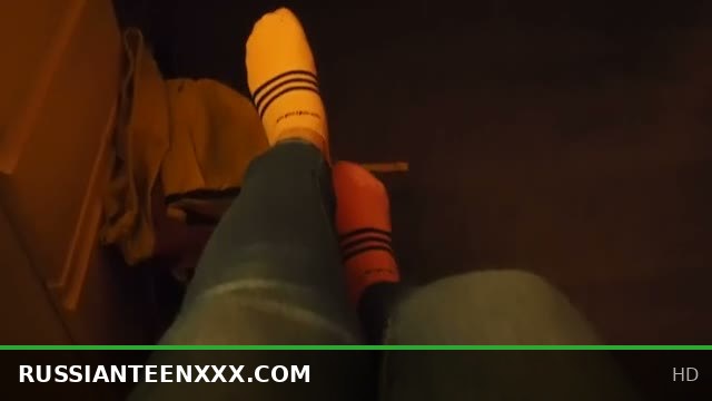 Teen Takes Off Socks And Stretches Her Toes